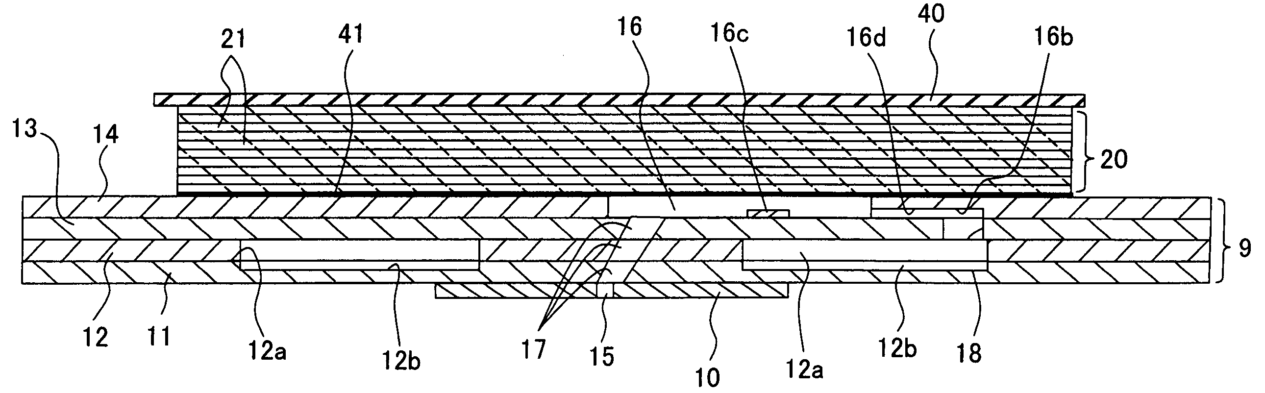 Thin plate stacked structure and ink-jet recording head provided with the same