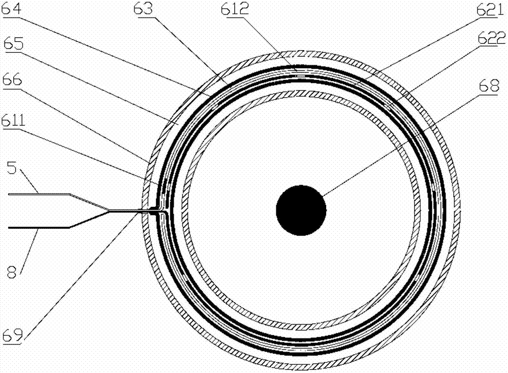 Hybrid grating on-line temperature measurement type all-fiber current transformer and current detection method thereof