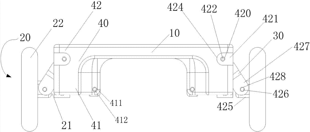 Swinging shock-absorbing personal transporter with wheel shafts and connecting rod springs