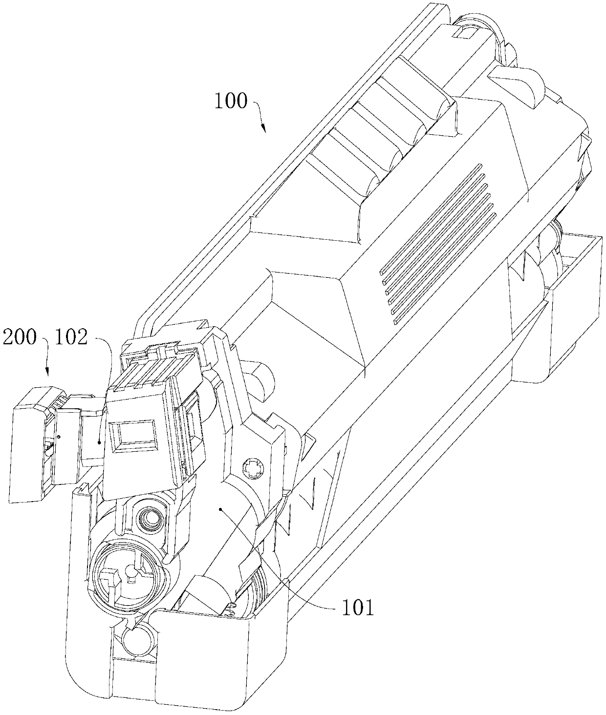 Chip contact assembly and consumable container