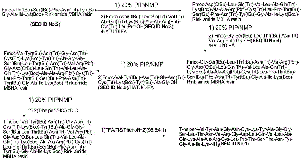 Method for preparing swine O-type foot-and-mouth disease synthetic peptide antigen 2800 by solid-phase fragment method