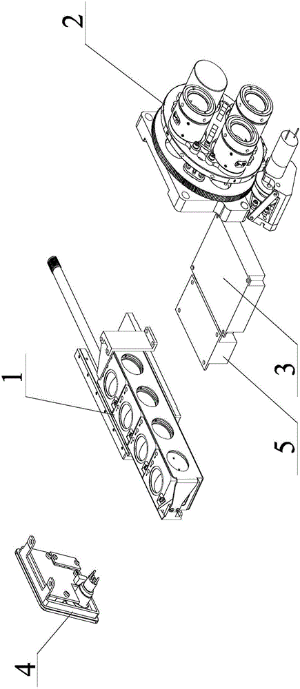 Fluorescent microscope light source and color filter module group linkage device