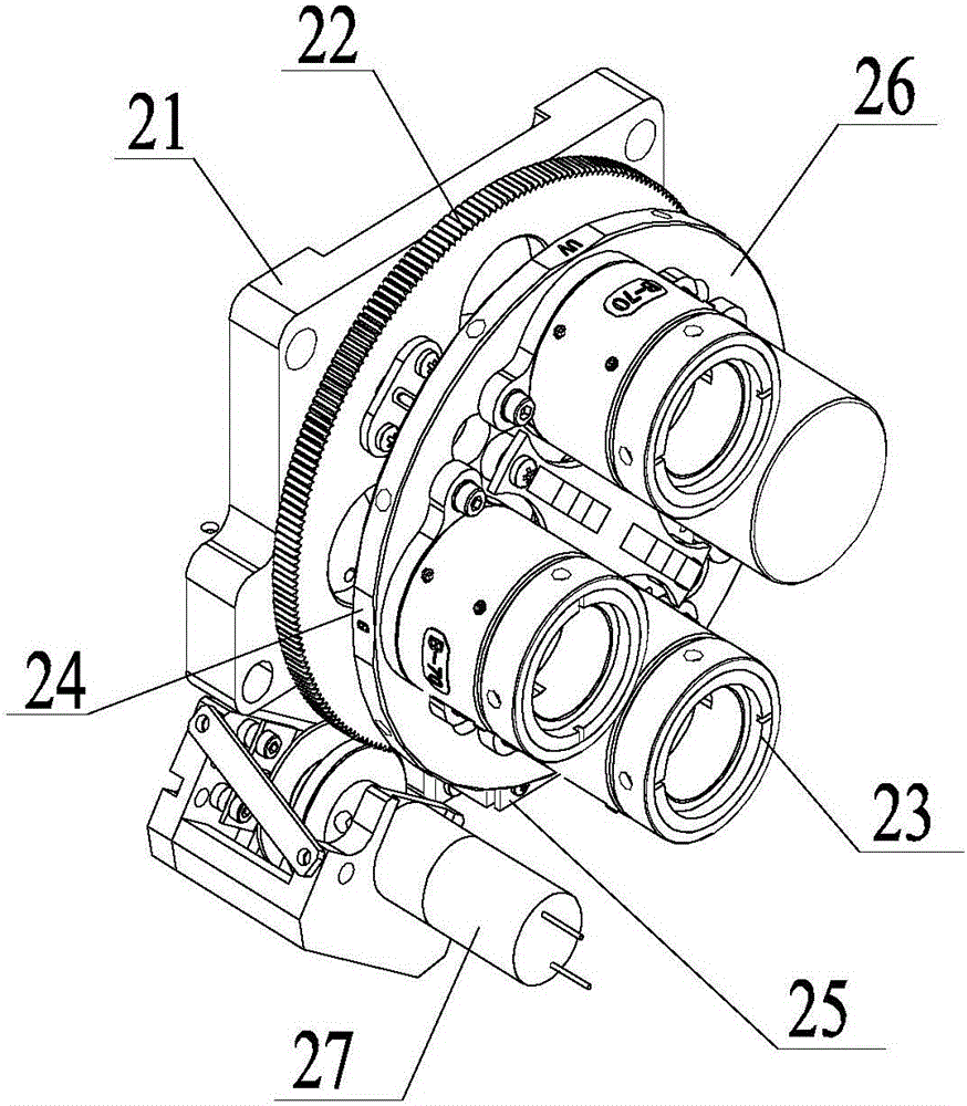 Fluorescent microscope light source and color filter module group linkage device