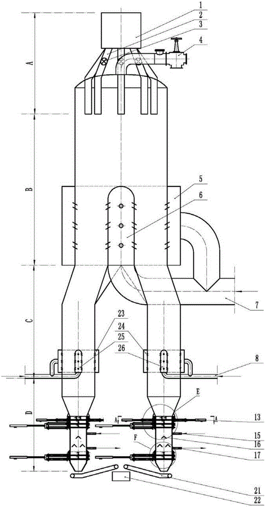 An oil shale gas heat carrier carbonization furnace that is easy to be enlarged