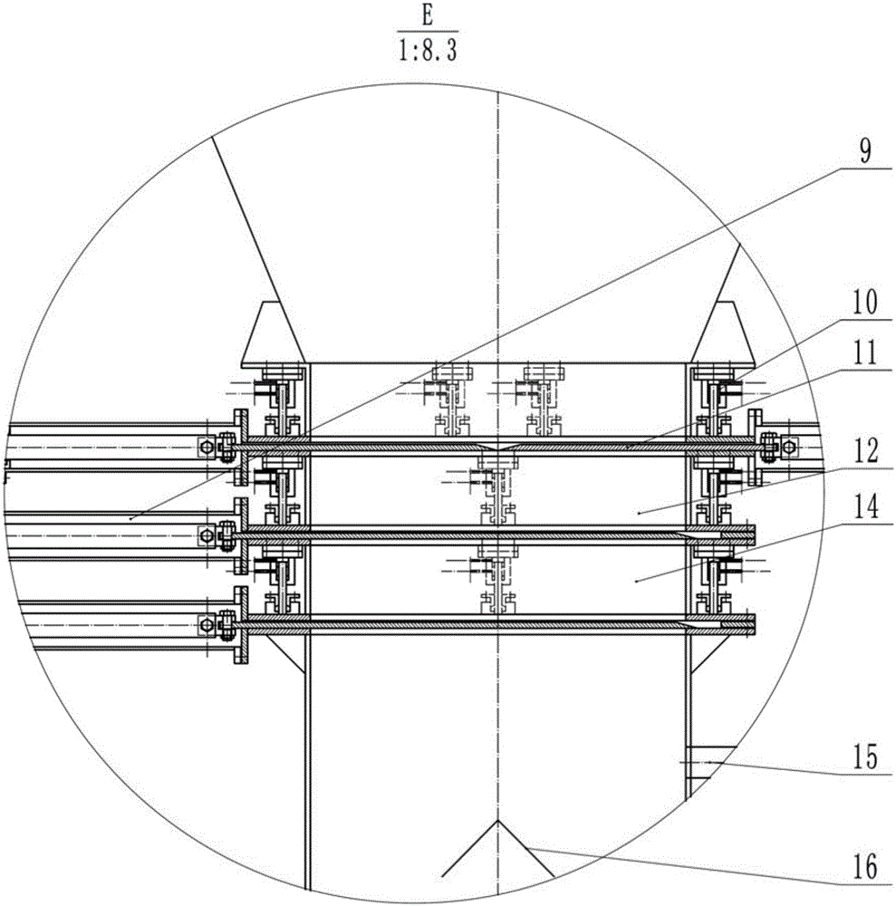 An oil shale gas heat carrier carbonization furnace that is easy to be enlarged