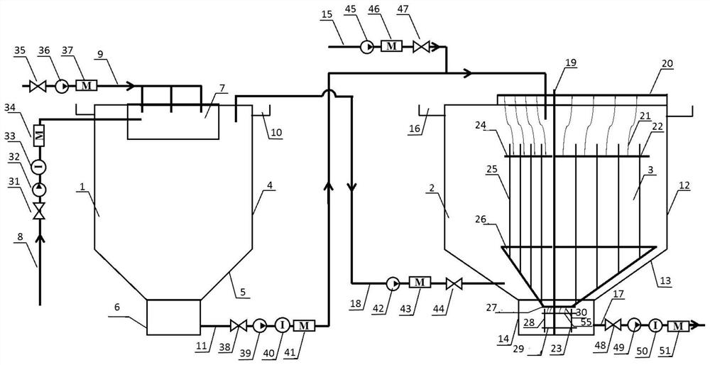 Two-section type continuous, rapid and deep dehydration system for full tailing slurry