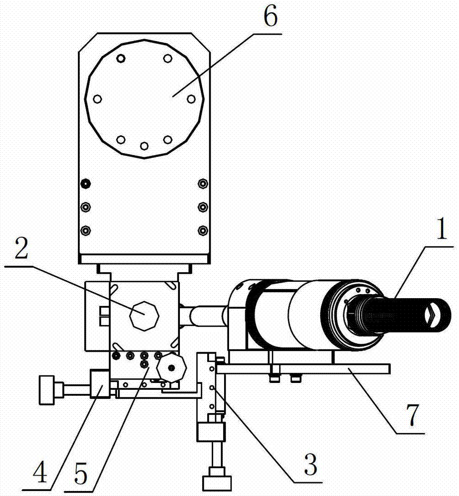 Laser-electric arc composite welding head adjusting device