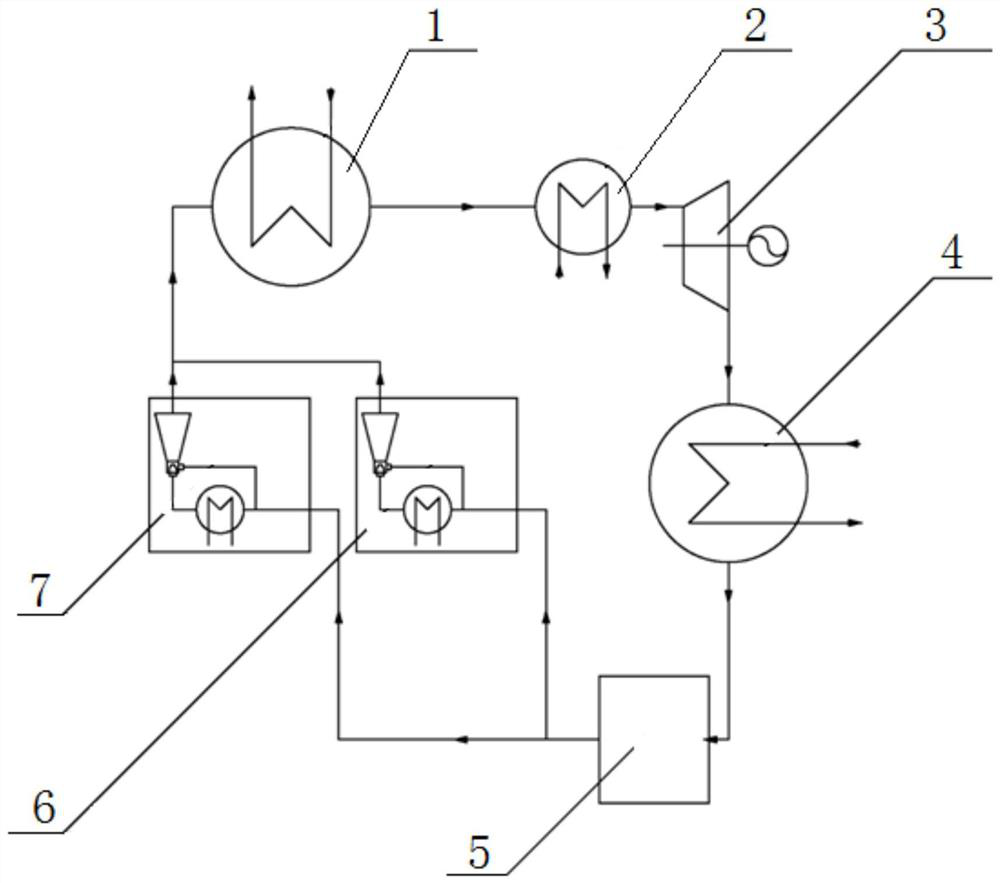 Rankine cycle system based on pump-free ejection pressurization technology and cycle method thereof