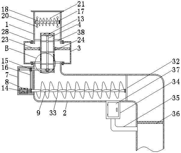 Anti-blocking device based on building water supply and drainage