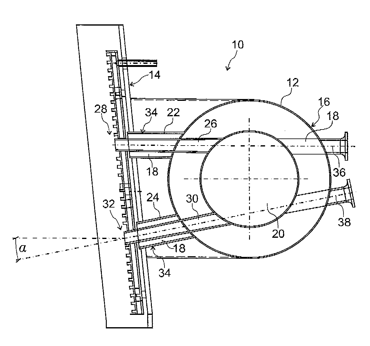 Bustle pipe arrangement