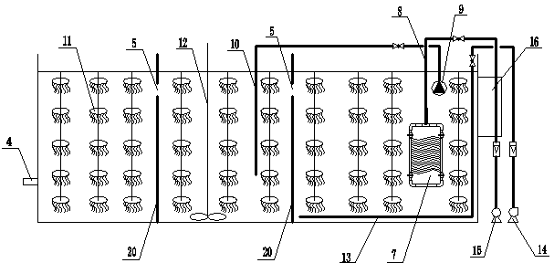 Membrane bio-reactor (MBR) used for treating preserved szechuan pickle wastewater and reinforcing biological phosphorous and nitrogen removal