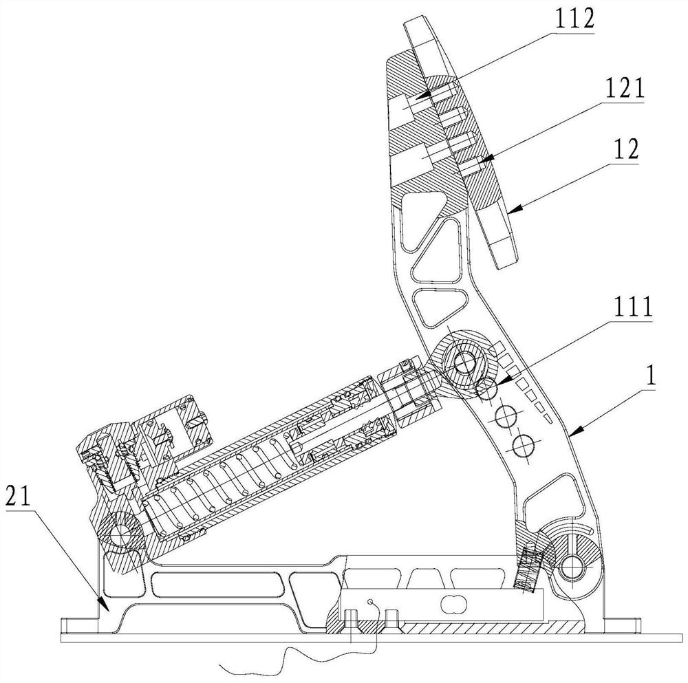 Simulated training pedal device