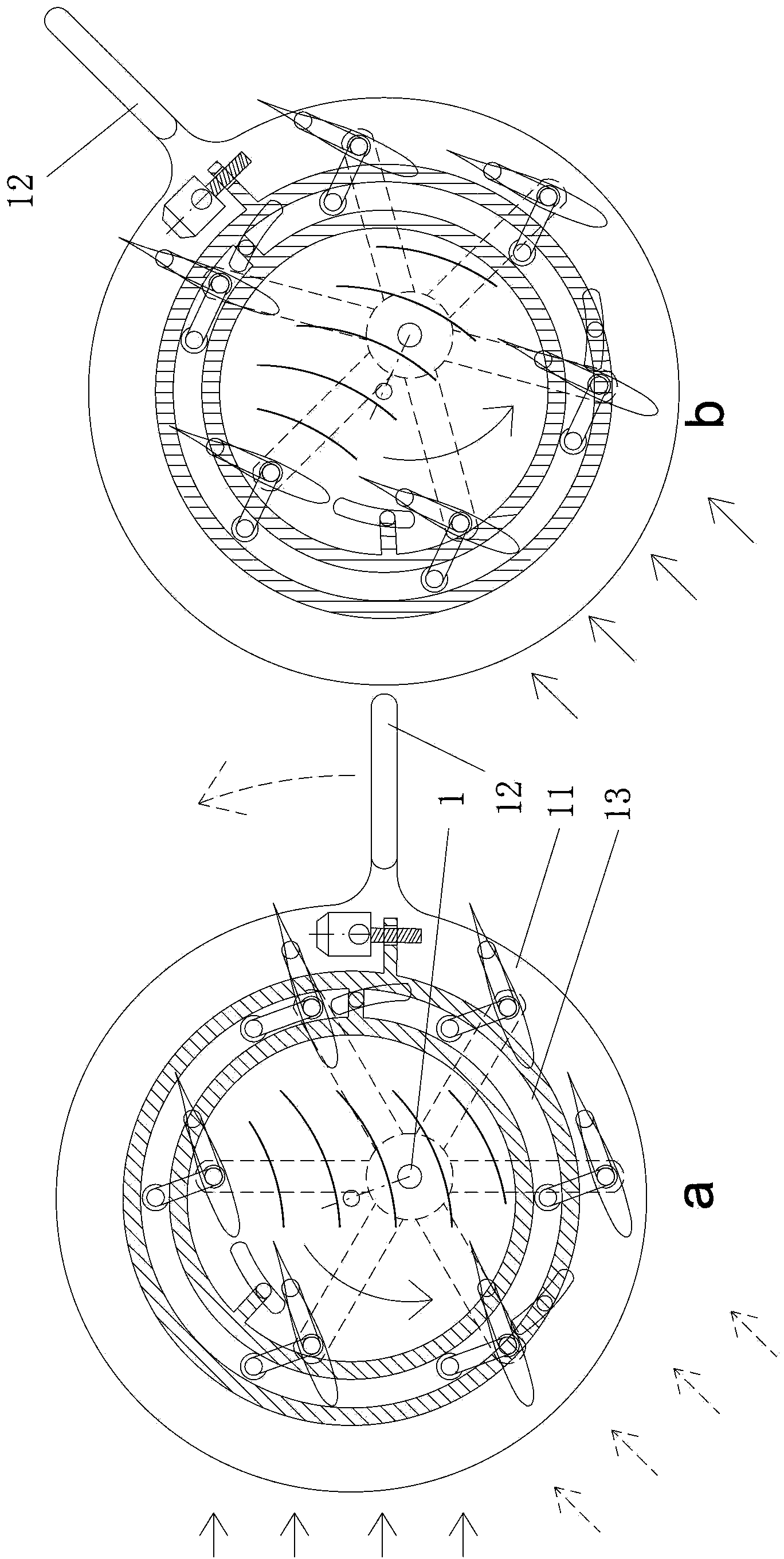 Vertical axis wind turbine capable of continuously keeping effective attack angle of blades