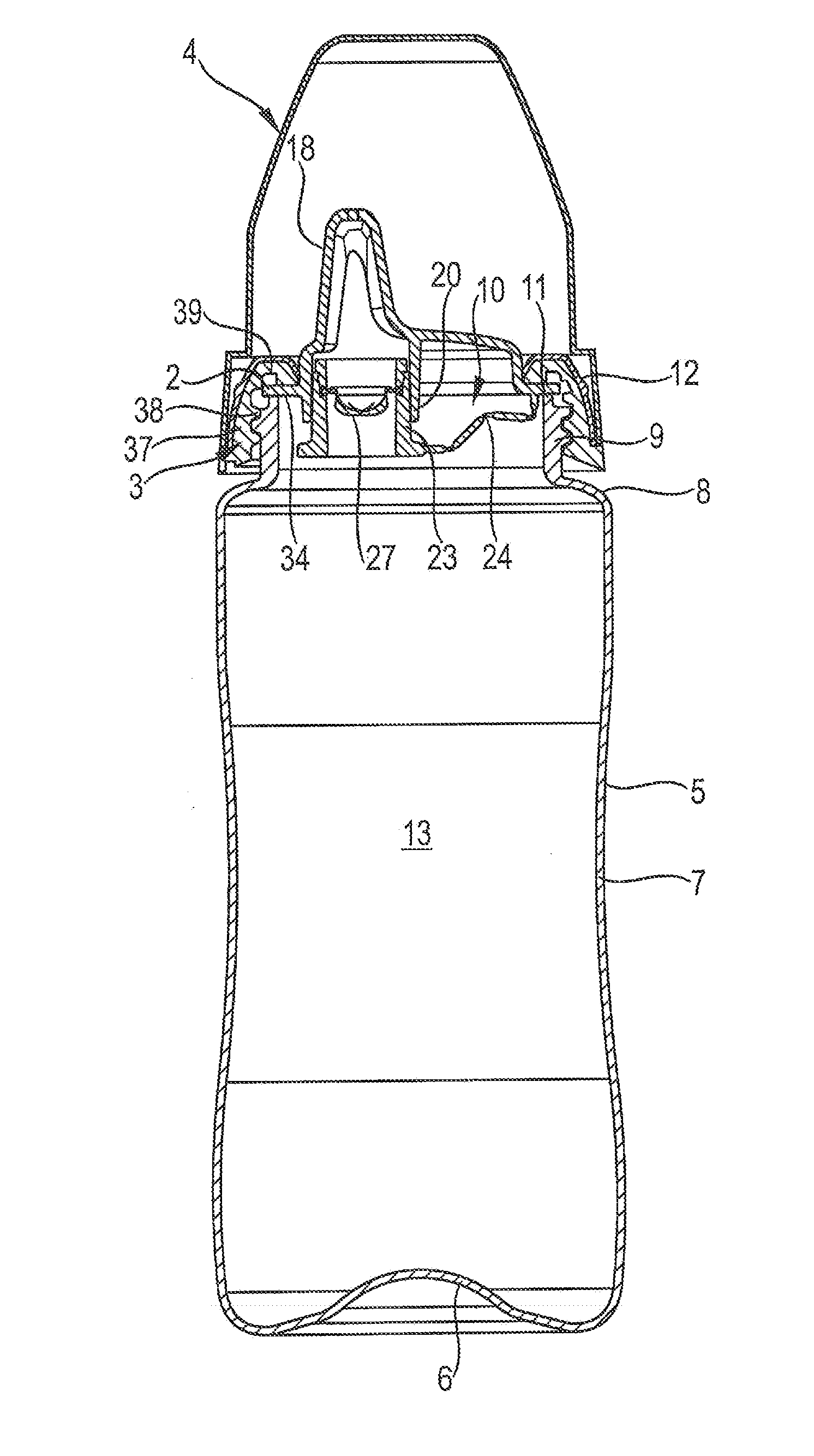 Drinking container with a drinking vessel and a drinking cap