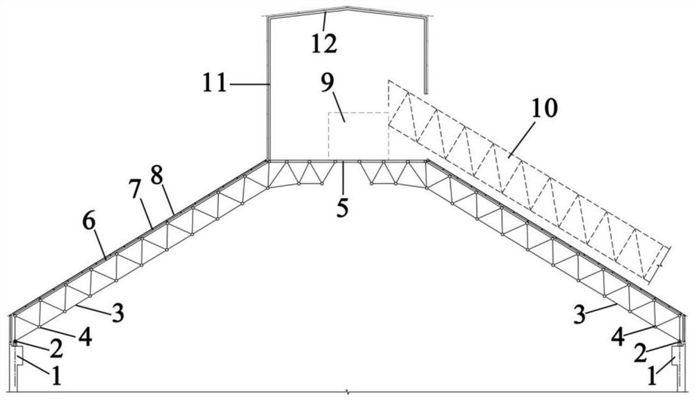 Clinker silo steel roof structure using welding balls and bolt balls in mixed mode