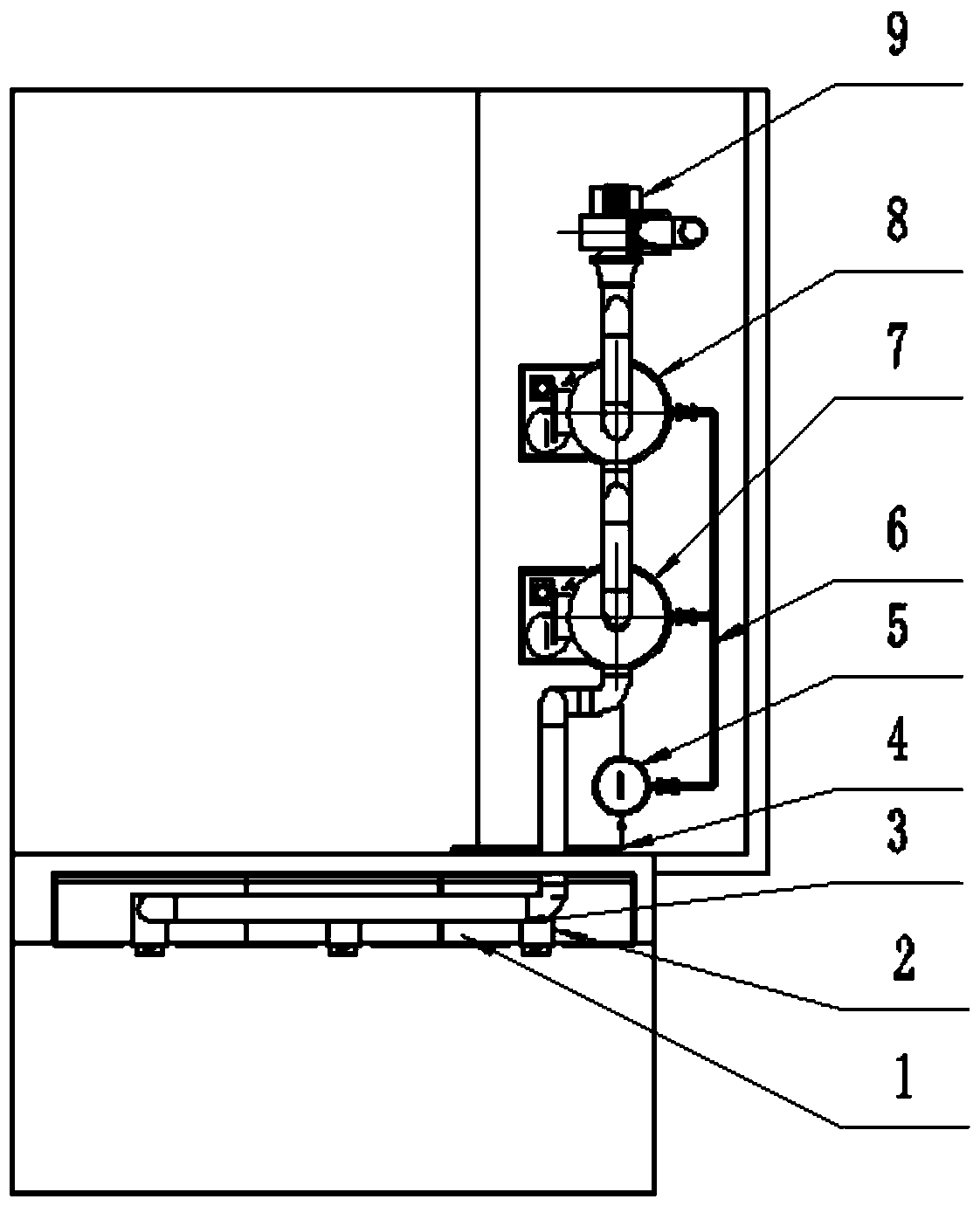 Device for environment-friendly treatment of acid gases in laboratory