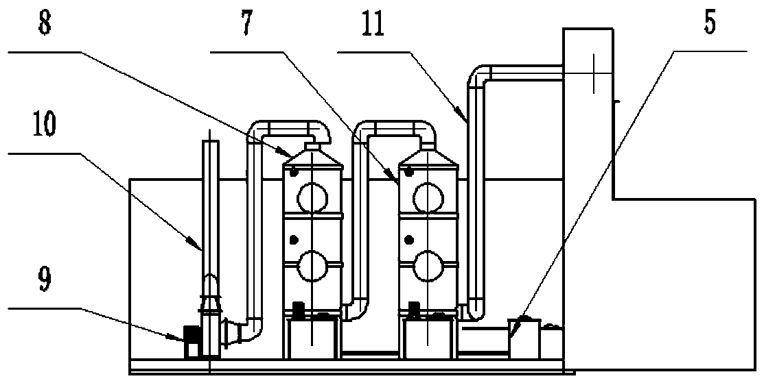 Device for environment-friendly treatment of acid gases in laboratory