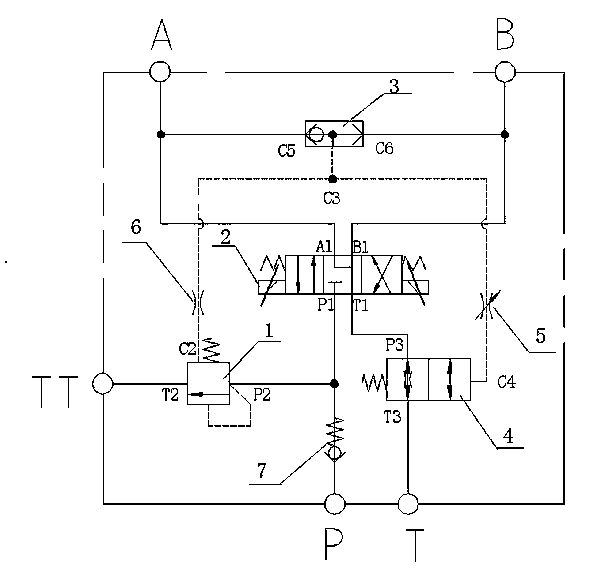 Open vibration valve with electric proportional control function and pressure compensation function and used for road roller