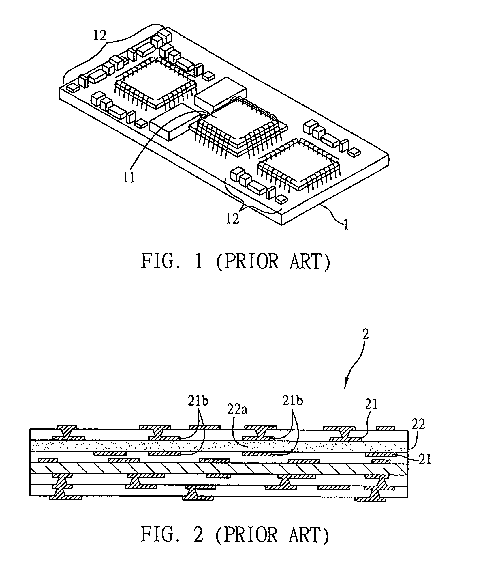 Circuit board structure with embedded selectable passive components and method for fabricating the same