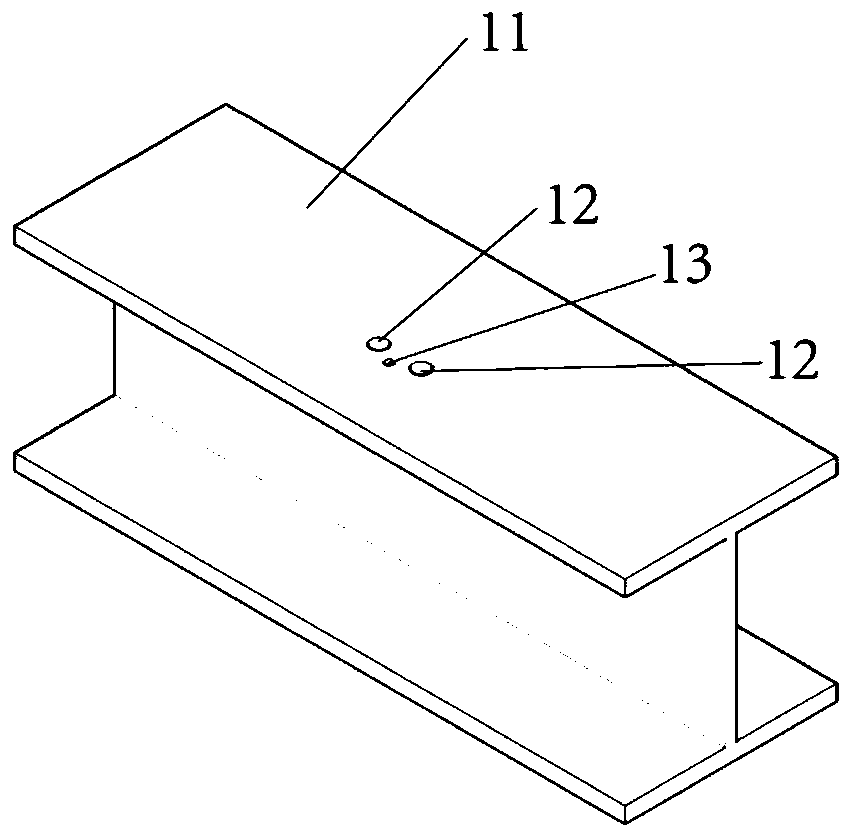 Measuring sensor for measuring bond slip at interface between structural steel and concrete and measuring method thereof