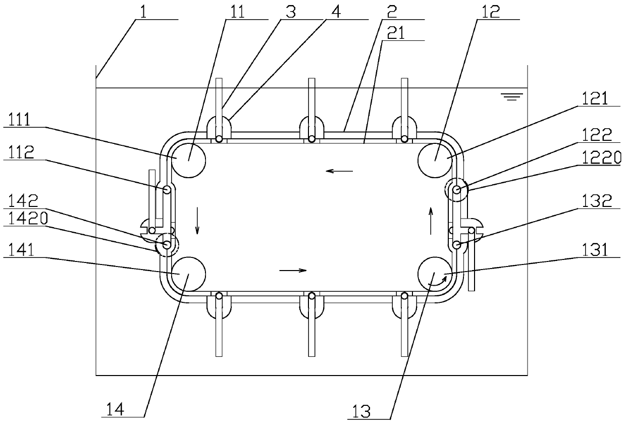 A device for skimming and scraping mud