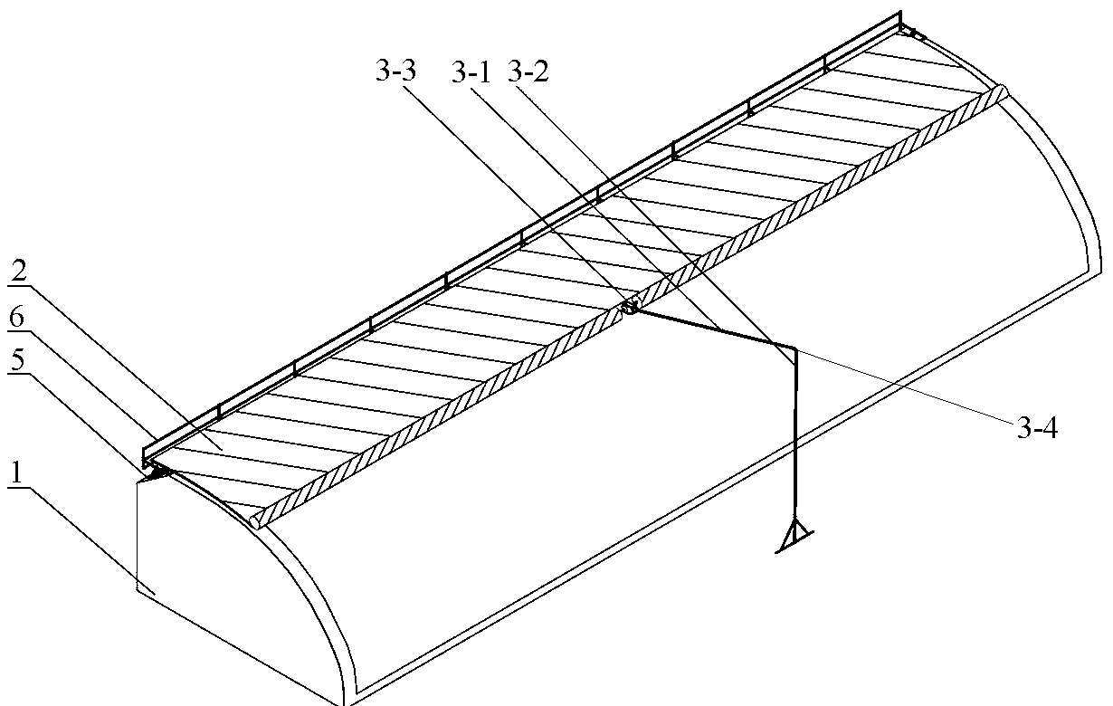 Fixation device of heat preservation quilt in novel greenhouse