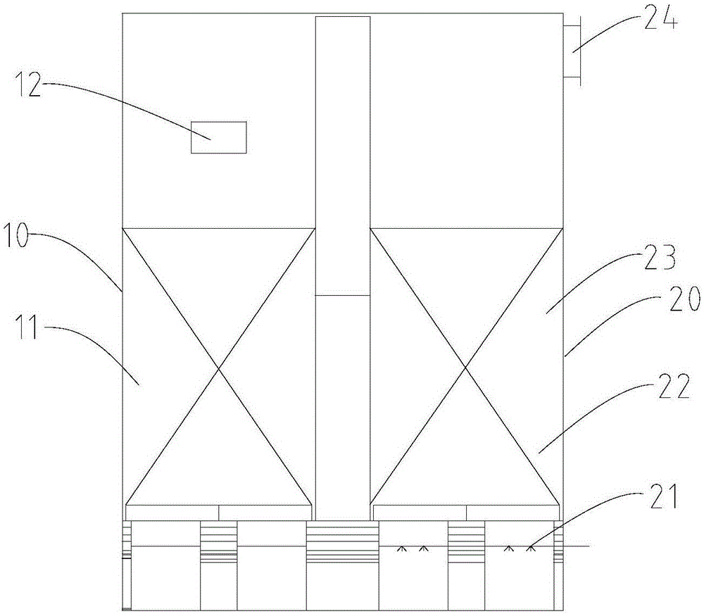 Flue gas heat accumulation and denitrification device and denitrification method for industrial furnace