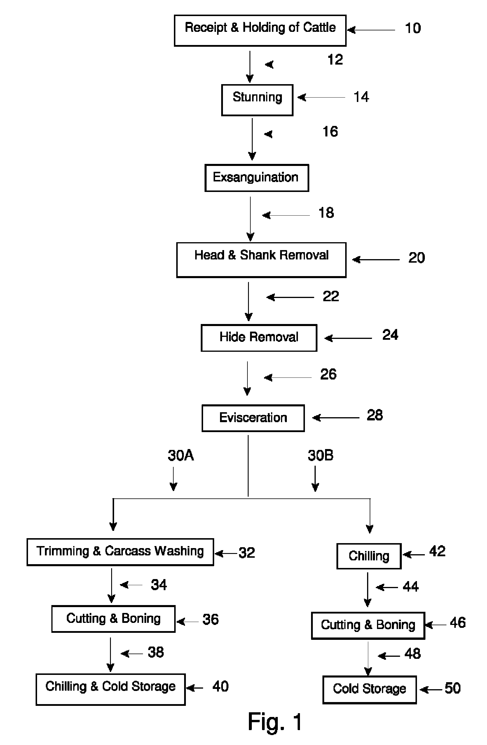 Microbiocidal control in the processing of meat-producing four-legged animals