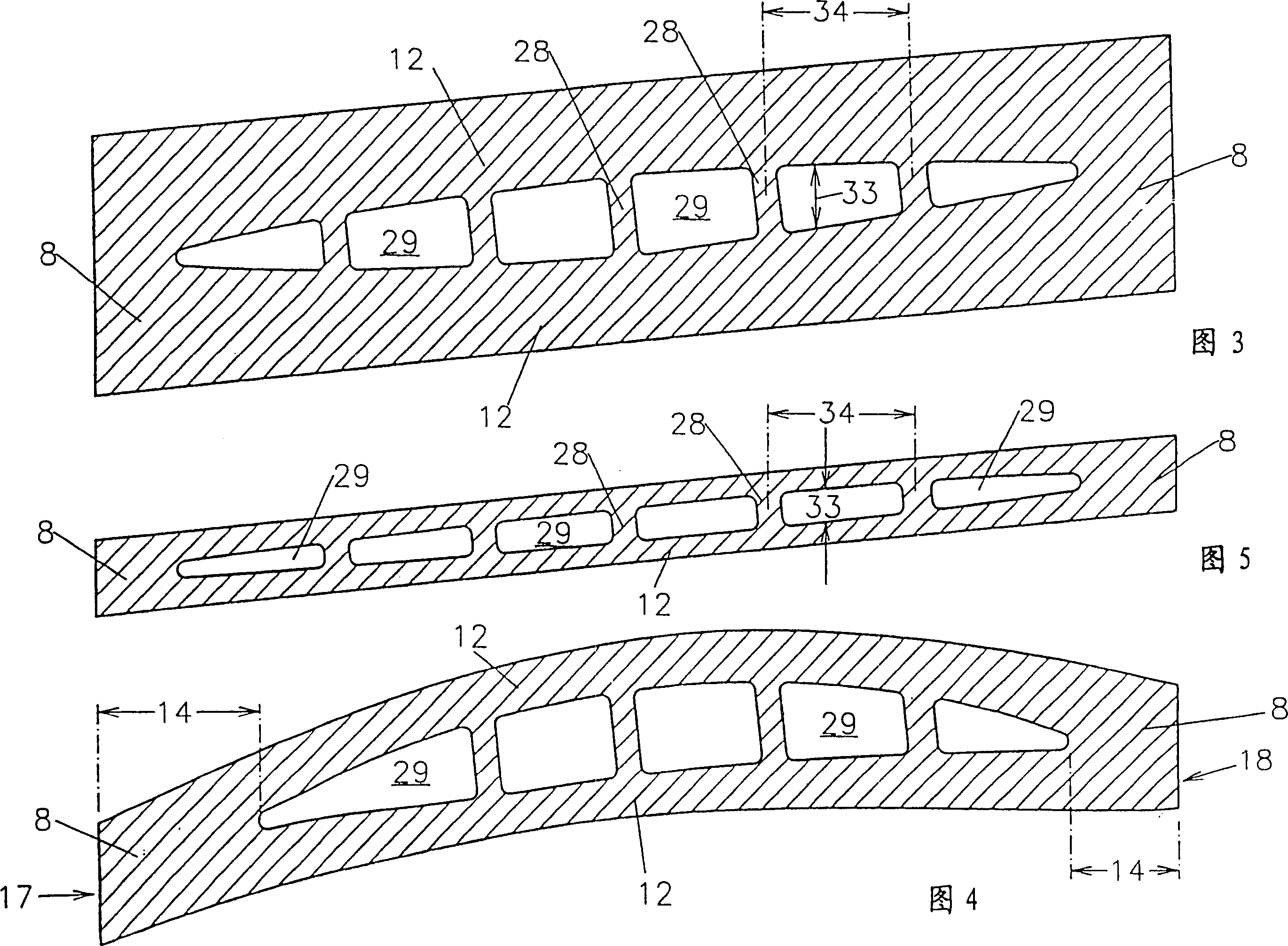 Moving turbine blade