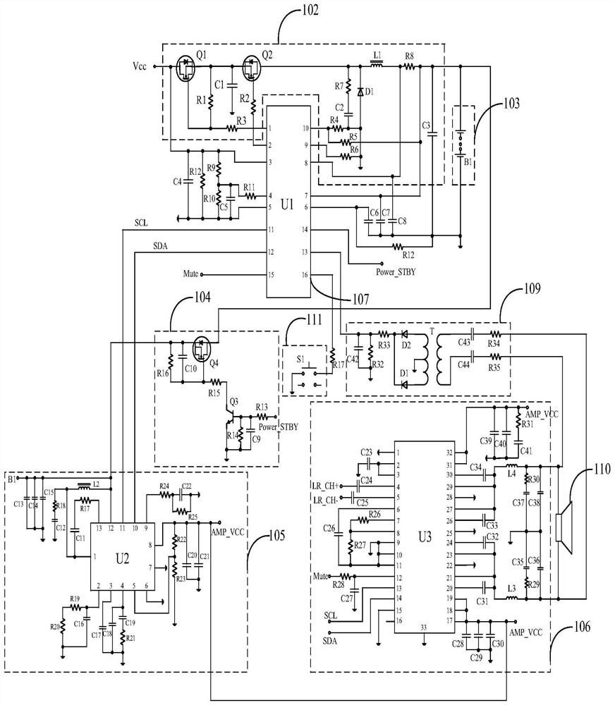 Rechargeable intelligent sound equipment power supply management system