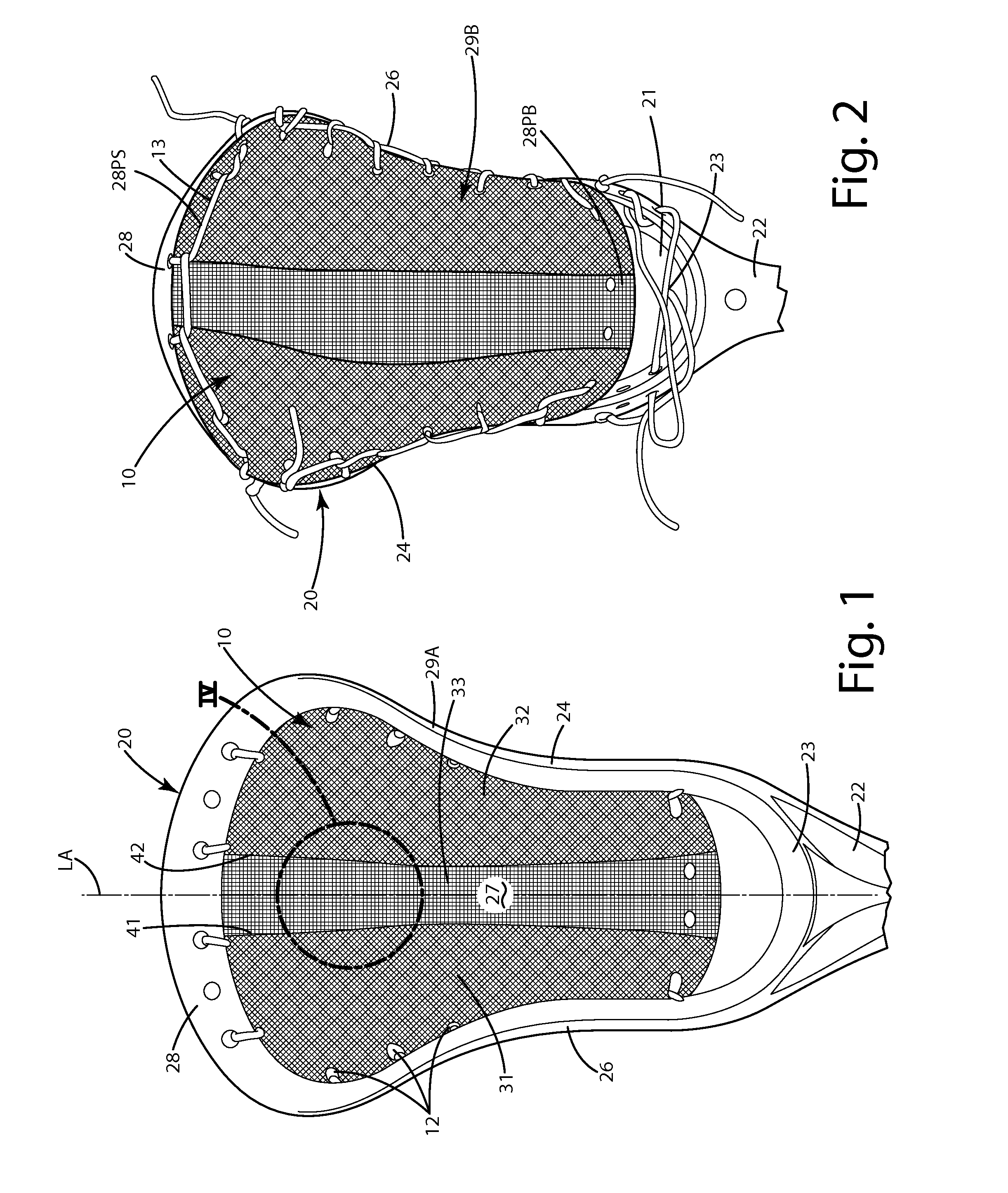 Lacrosse head pocket and related method of manufacture