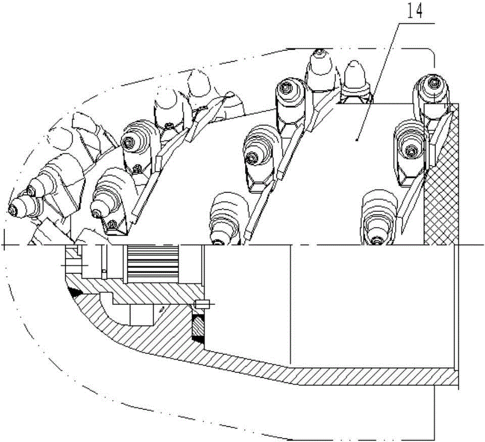 Full-rock roadway longitudinal shaft type heading machine