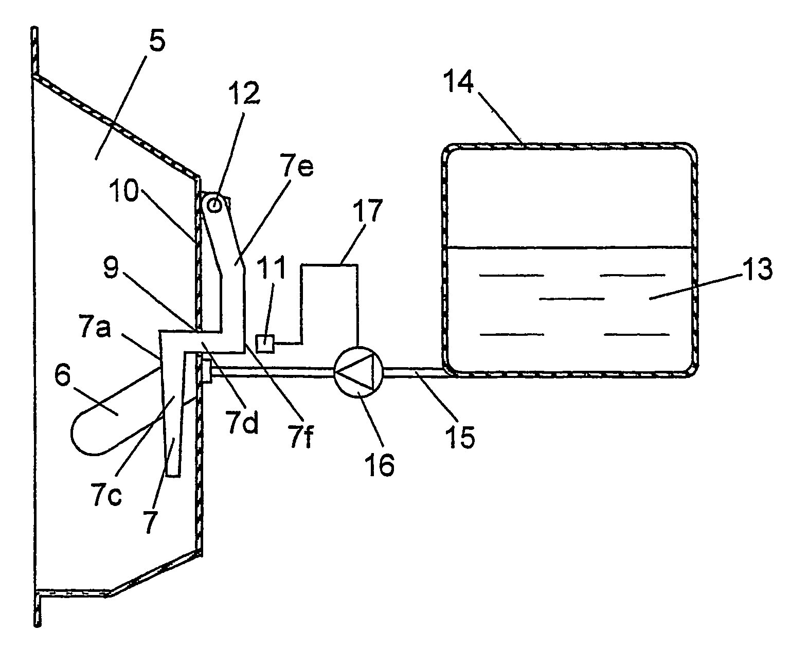 Device for feeding a liquid to an animal