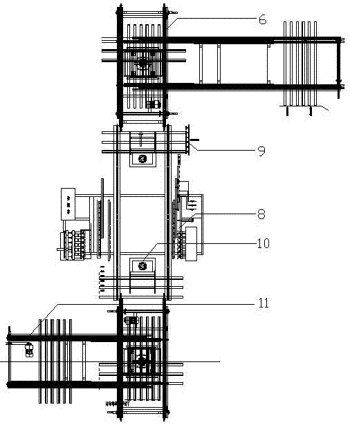 A device for automatic upper and lower tubes for matching glass heat collecting tube tailing machine equipment