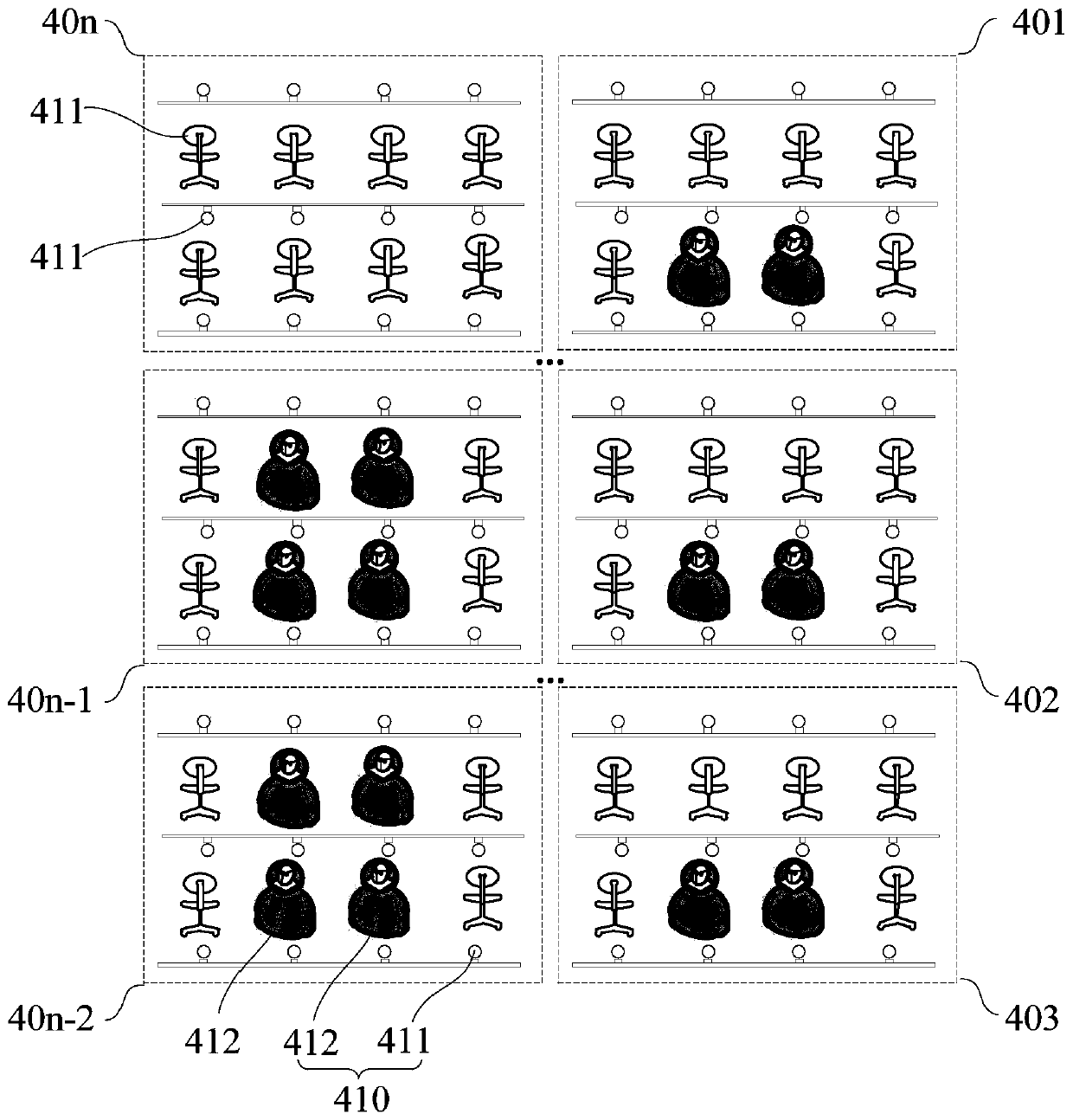 Huge image display system integrated in venue and control method