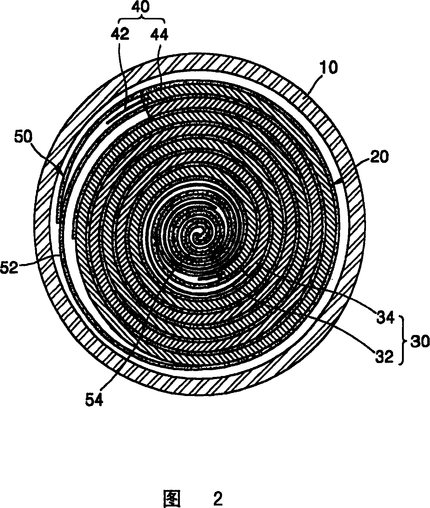 Secondary battery with improved film-like electrode structure