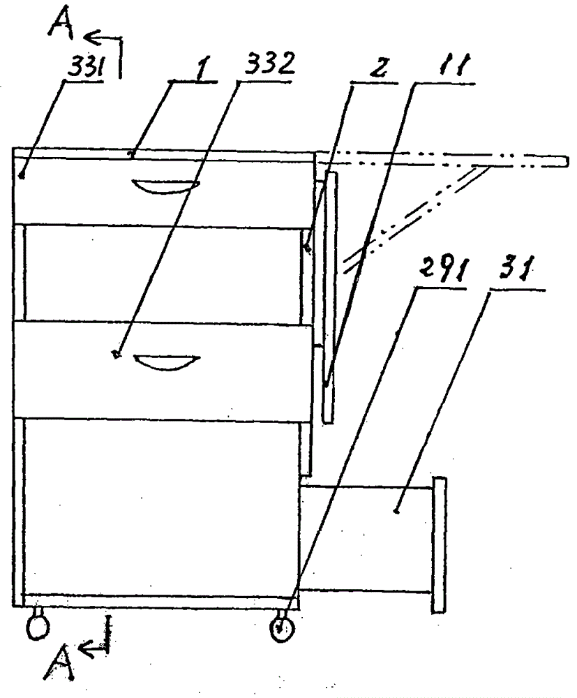 Desk frame structure with multi-directional drawers in multiple tiers