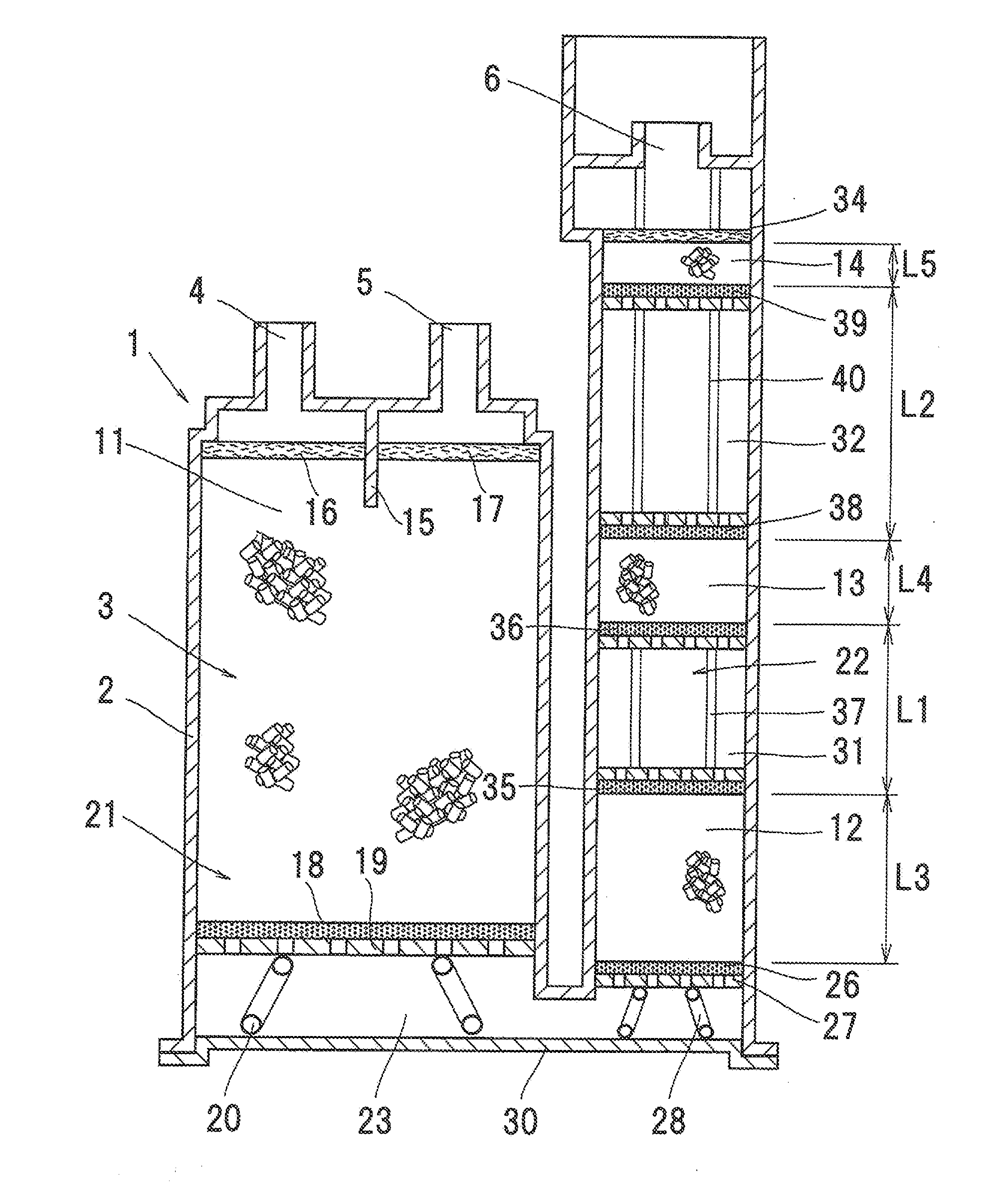 Evaporation fuel processing device