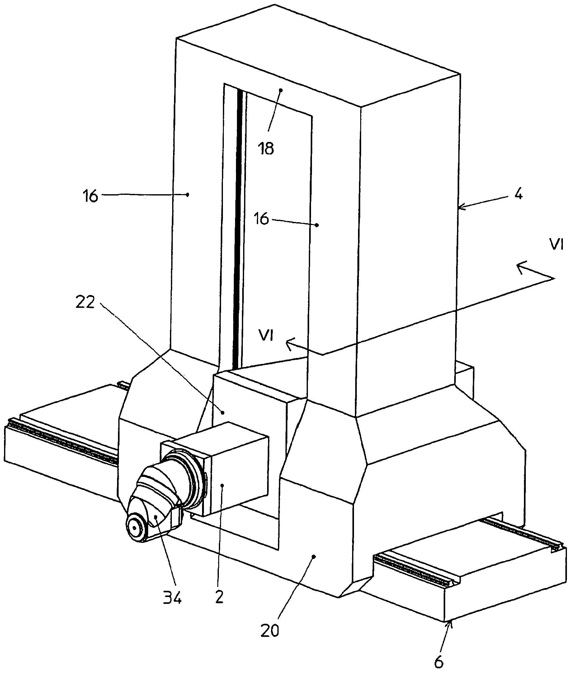 Horizontal milling-boring machine with mobile column