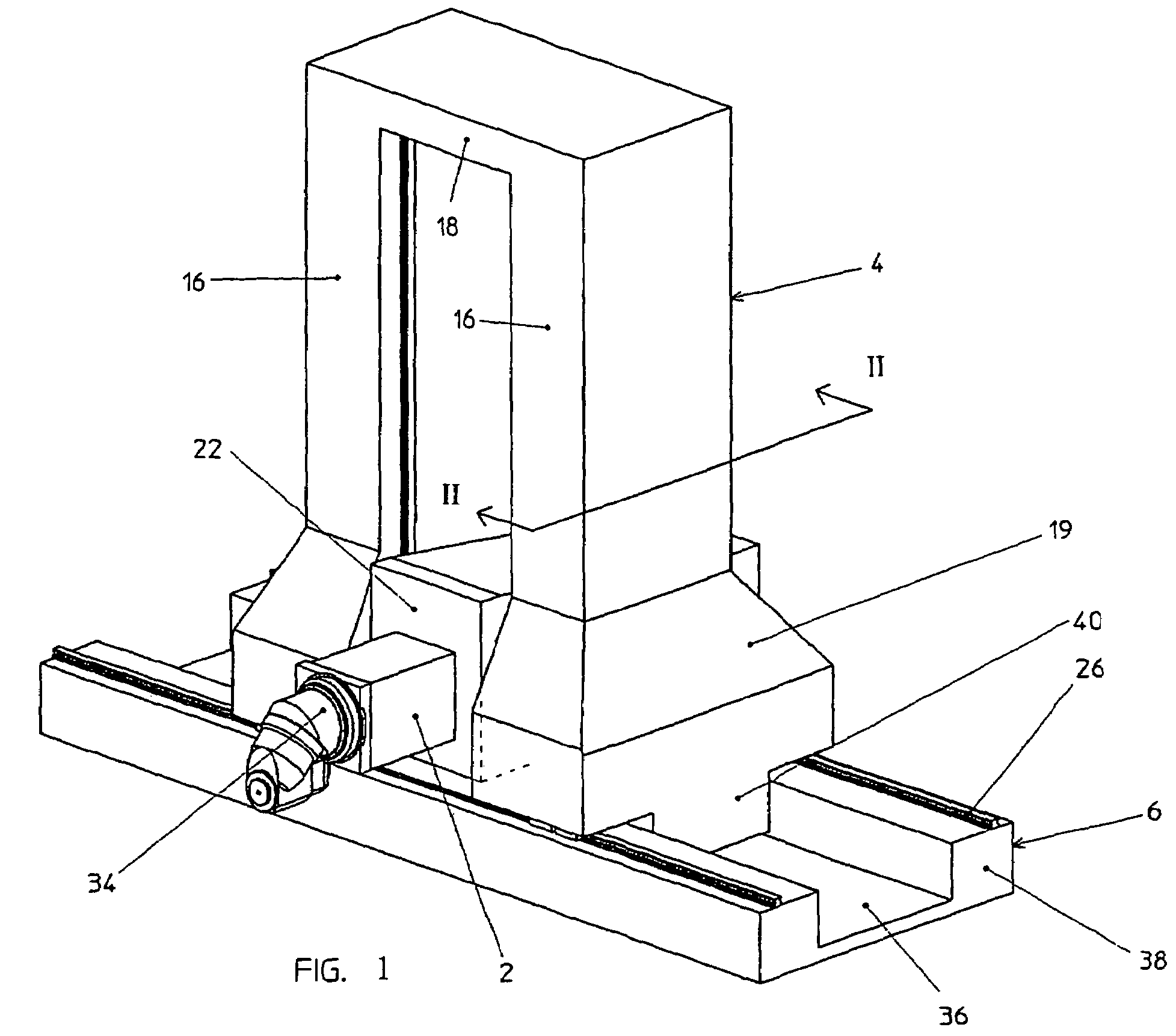 Horizontal milling-boring machine with mobile column