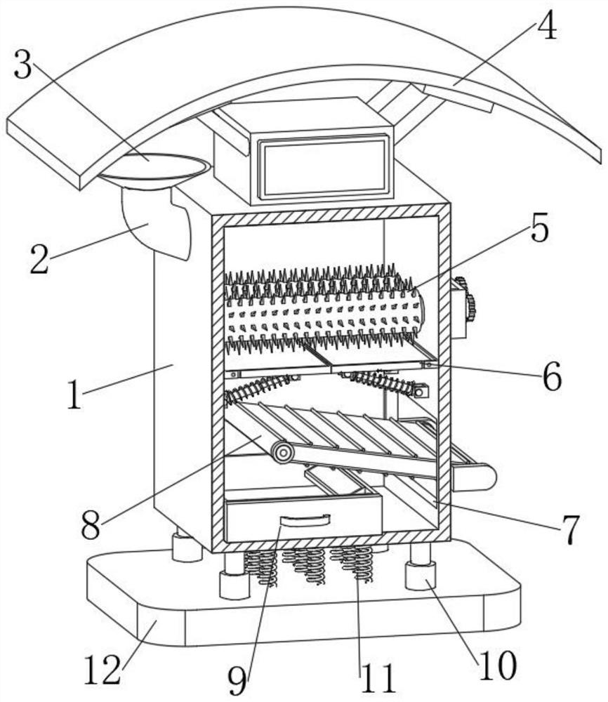 Automatic garbage classification treatment device with propaganda and education functions