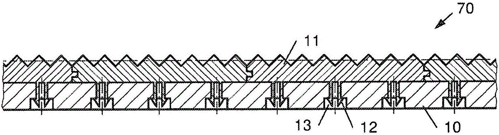 Sliding door module/pivoting sliding door module having floating mounting of a rack of a rack-and-pinion drive