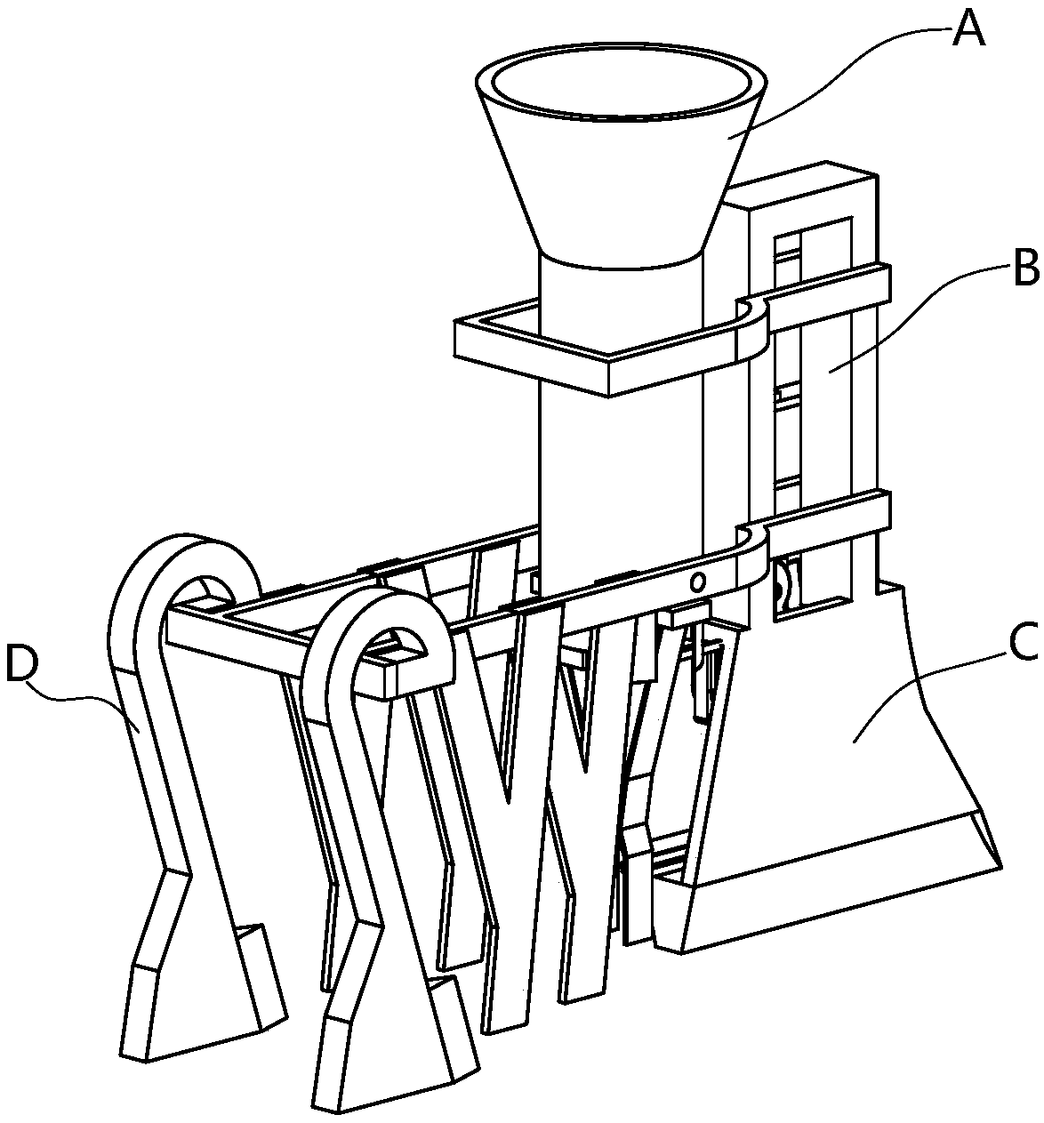 Rotary rape pot seedling transplanting device