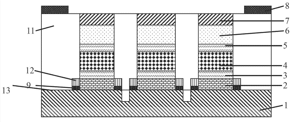 AlGaInP-LED (Light Emitting Diode) integrated micro-display device with single-face electrode structure