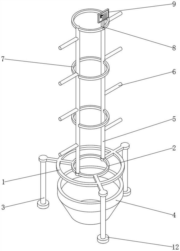 Fruit tree double helix structure three-dimensional cultivation frame