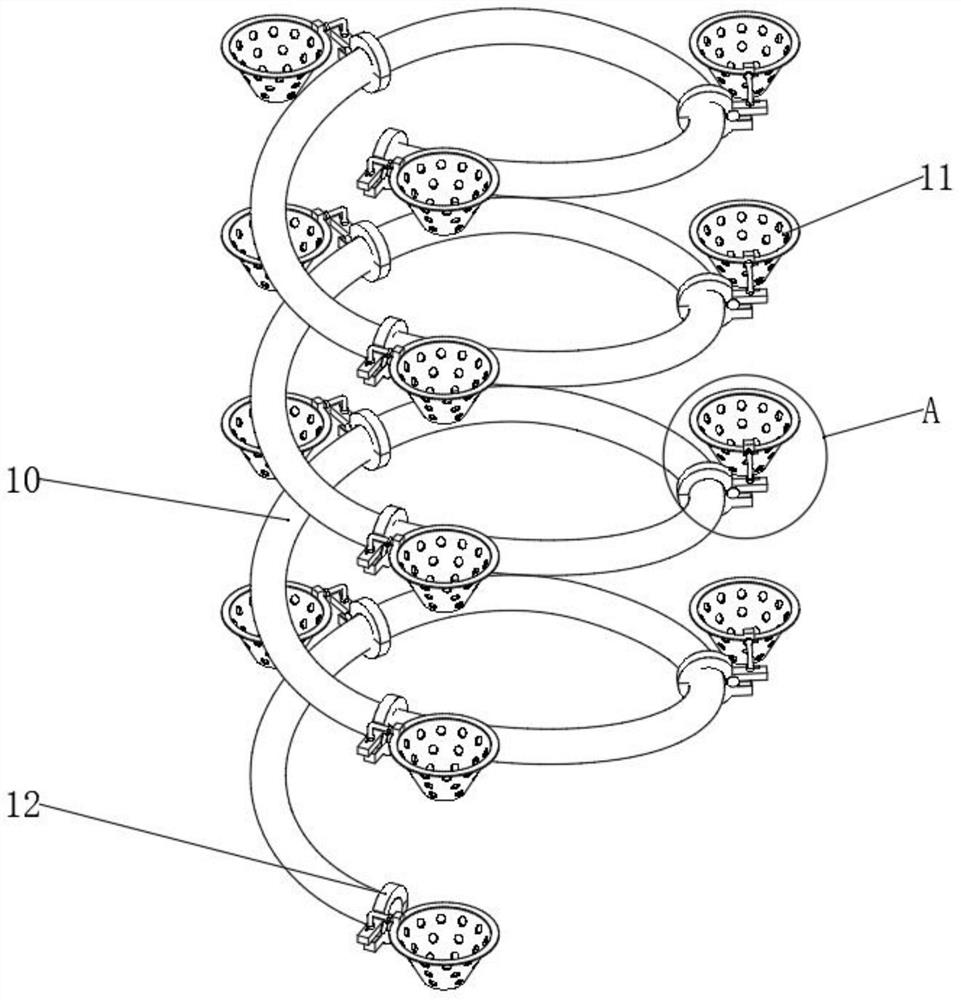 Fruit tree double helix structure three-dimensional cultivation frame