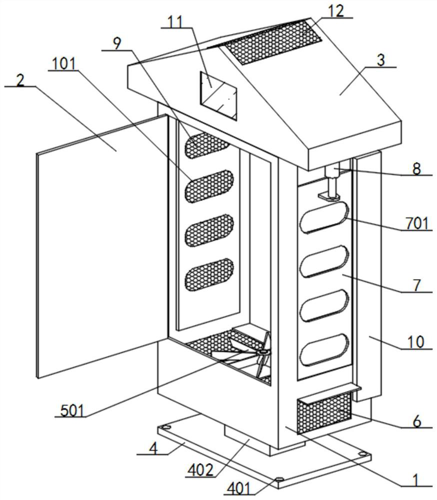 Outdoor high-voltage cabinet with electric lifting ventilation structure