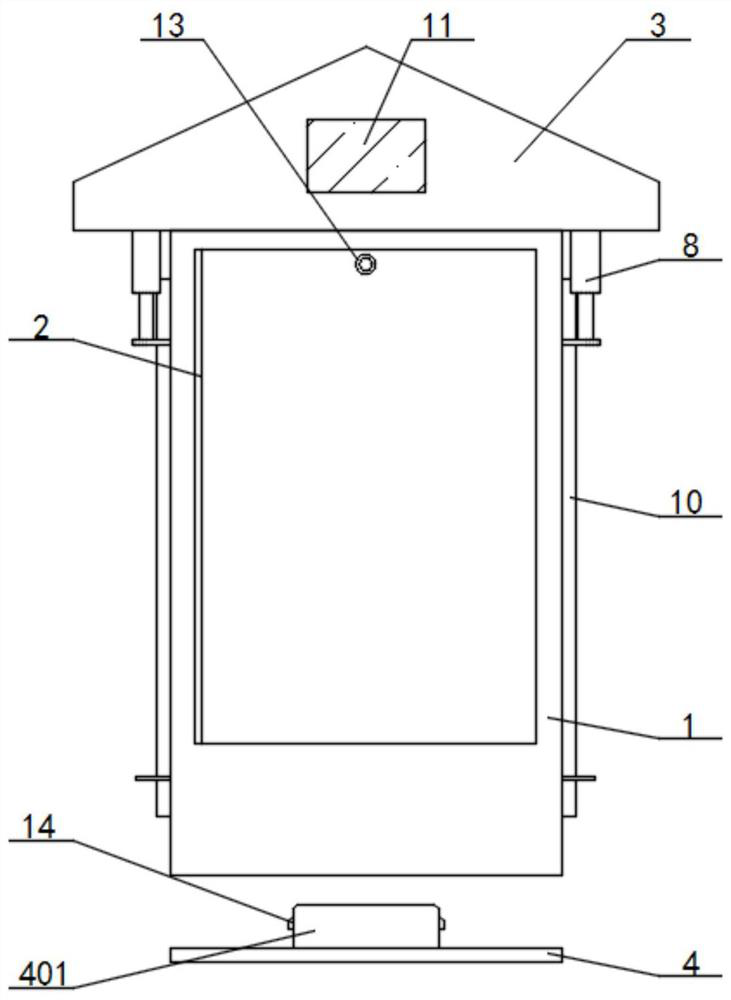 Outdoor high-voltage cabinet with electric lifting ventilation structure