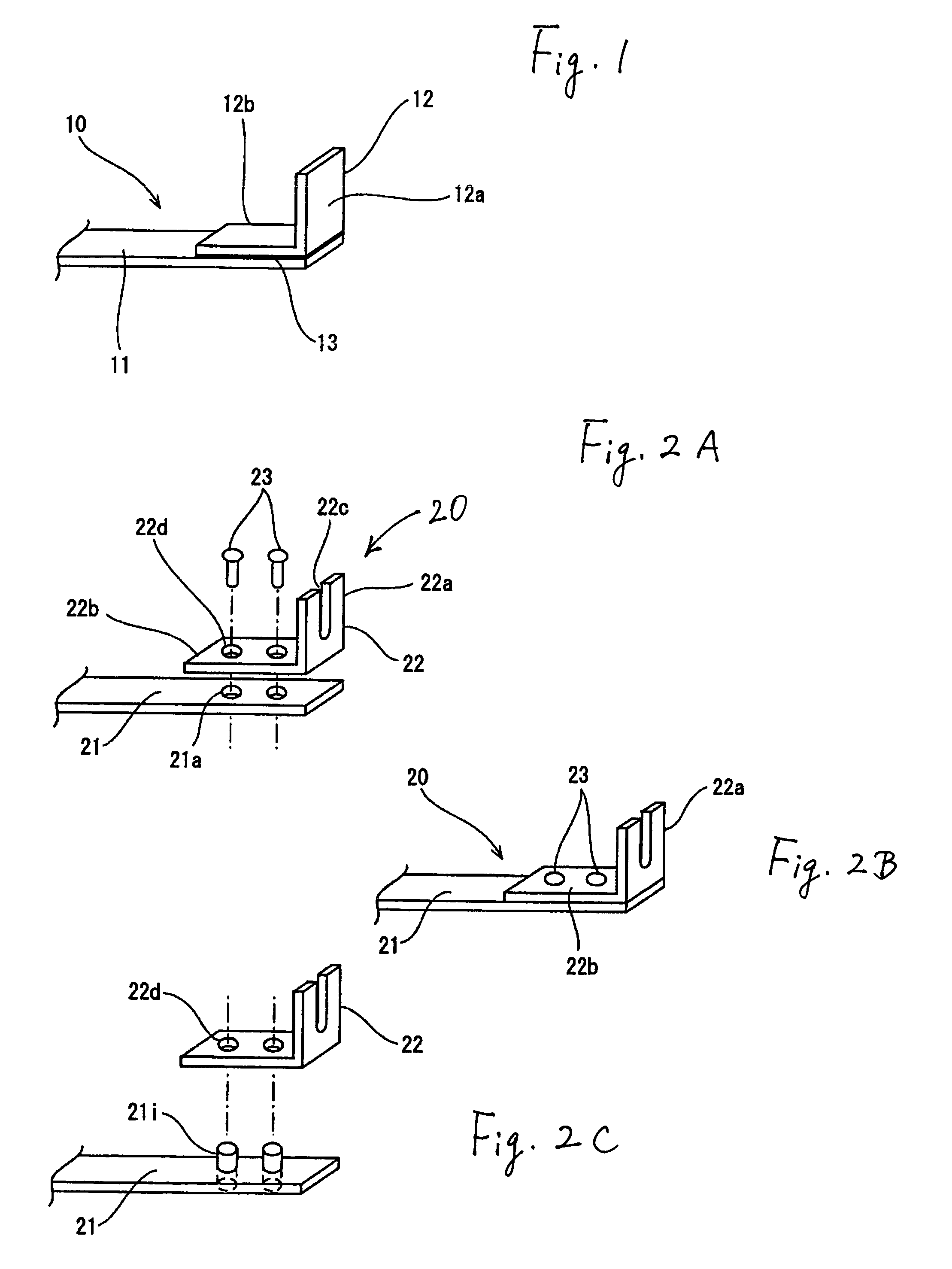 Bus bar with L-shaped terminals