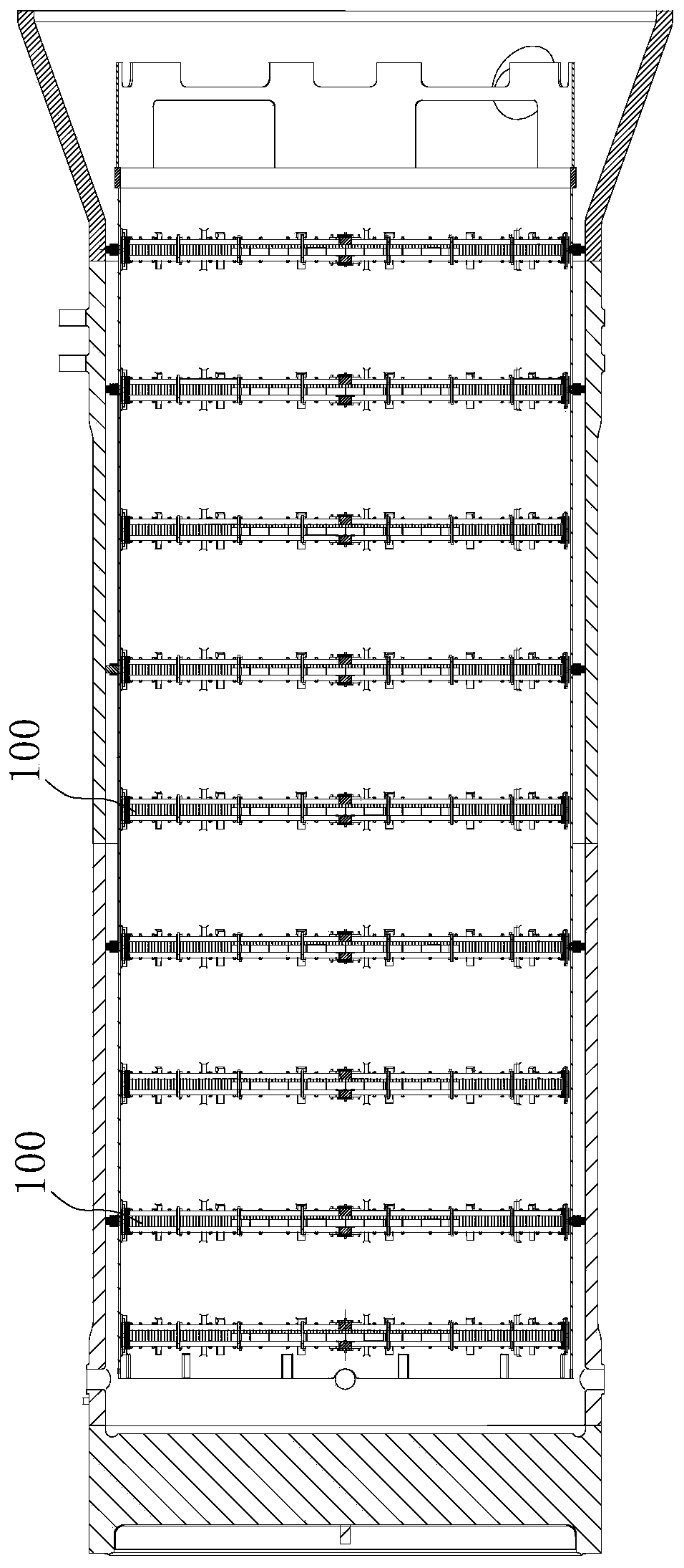 Grid supporting piece